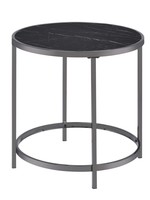 Steve Silver RAYNE FAUX MARBLE END TABLE BLACK