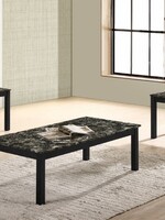 Crown Mark FAUX MARBLE COCKTAIL SET-  BLK