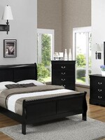 Crown Mark LOUIS PHILIPPE KING BED  BLACK  -