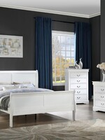 Crown Mark LOUIS PHILIPPE KING BED- WHITE