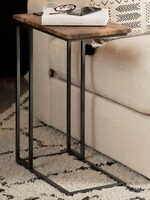 COASTER Side Table with Power Outlet Antique Brown   With USB