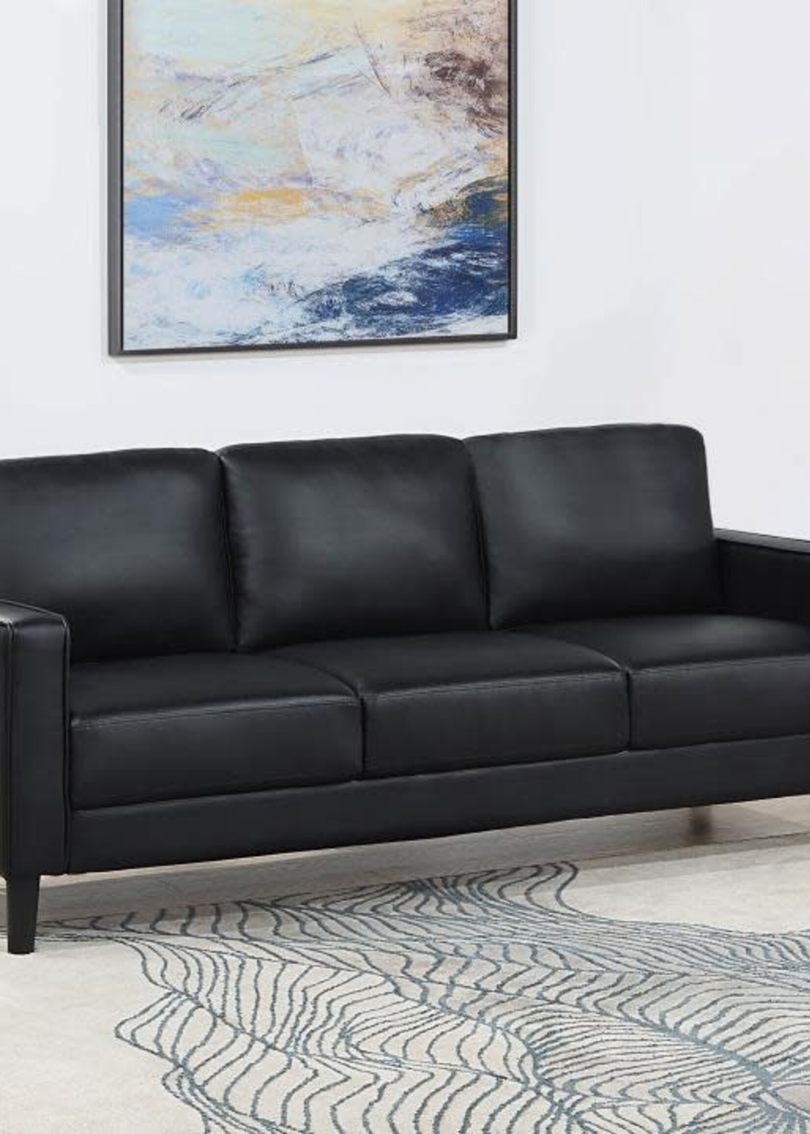 COASTER Track Arm Sofa    Black