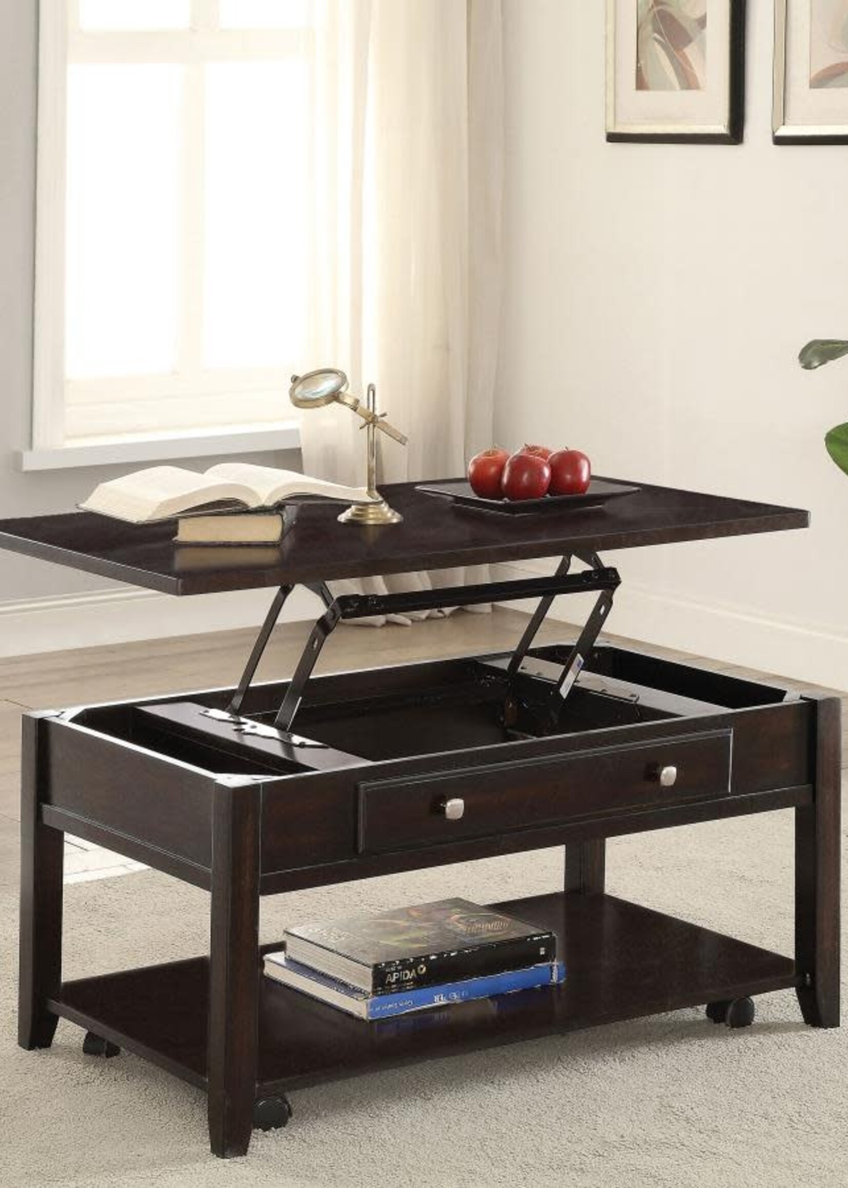 COASTER Wood Lift Top Coffee Table Walnut