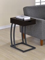 Side Table 1-drawer Power Outlet Cappuccino