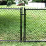 4 ft. high x 10 ft. wide Double-Drive Black Chainlink Gate