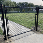 4 ft. high x 4 ft. wide Single-Swing Black Chainlink Gate