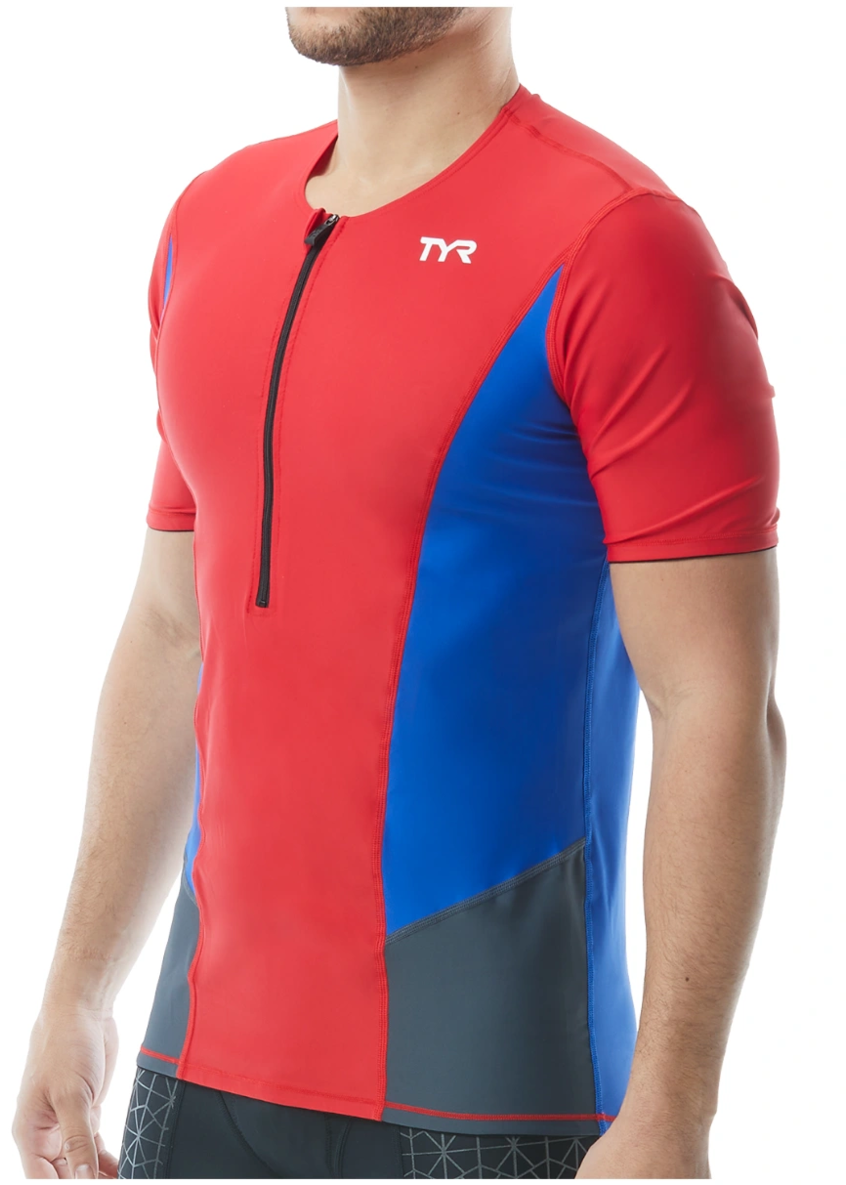 Mens Competitor Short Sleeve Top 583 Red/Blue/Grey