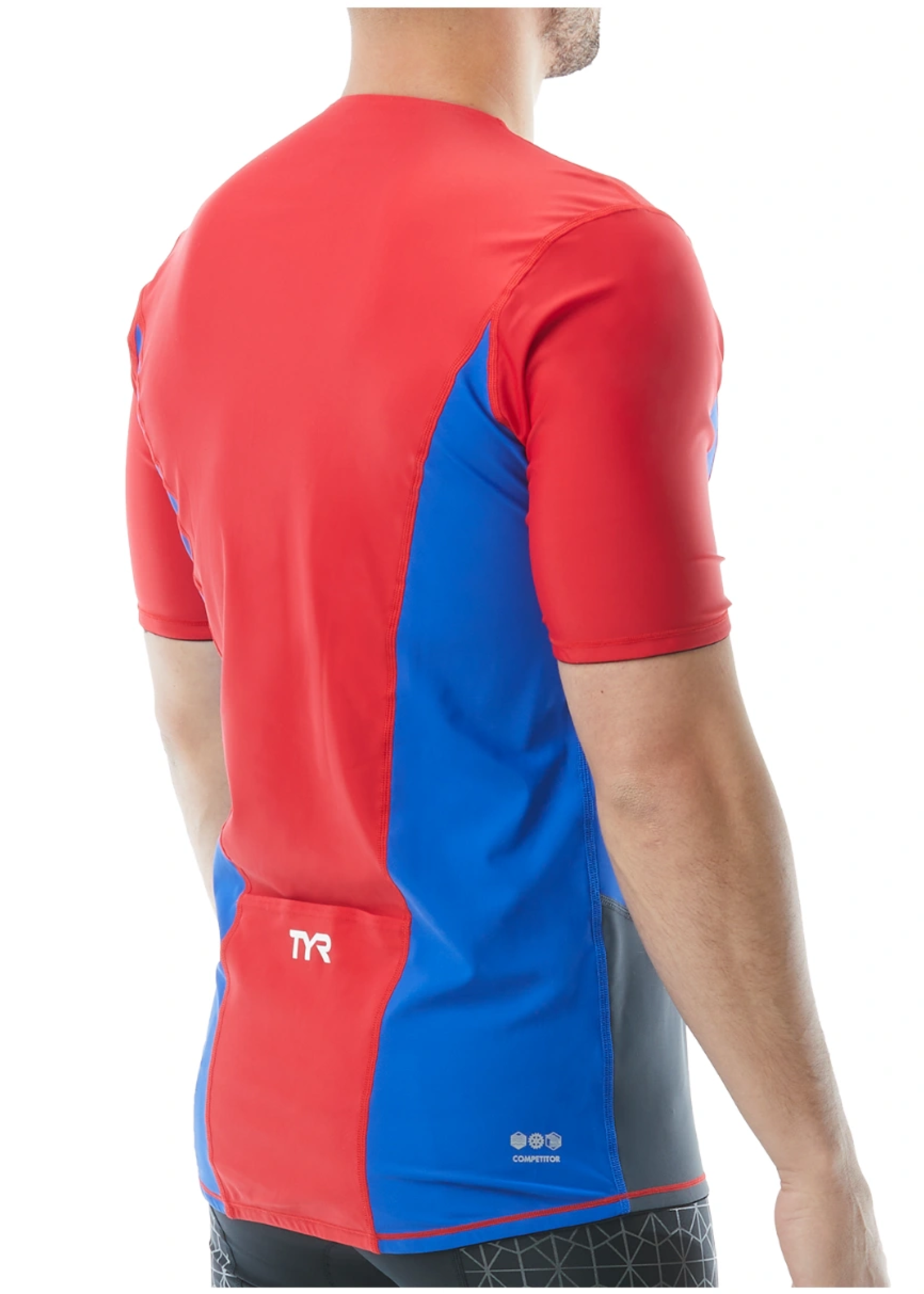Mens Competitor Short Sleeve Top 583 Red/Blue/Grey
