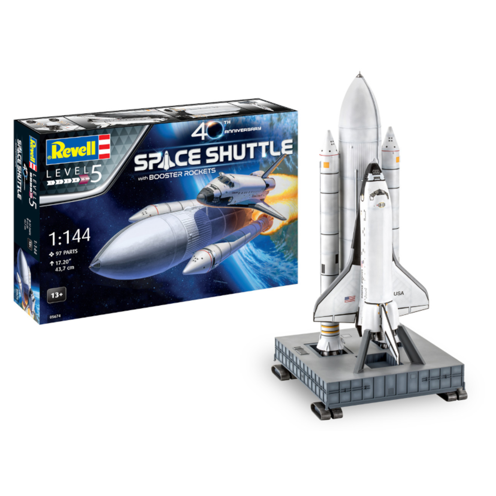 REVELL GERMANY 1/144 SPACE SHUTTLE W BOOSTERS 40TH ANNIVERSARY