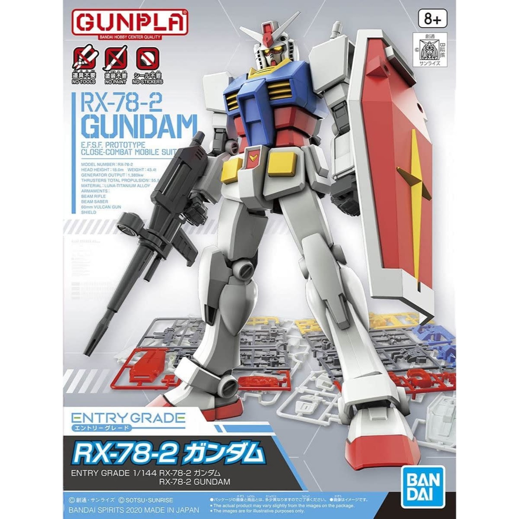 BANDAI EG 1/144 RX-78-2 GUNDAM WITH RIFLE AND SHIELD