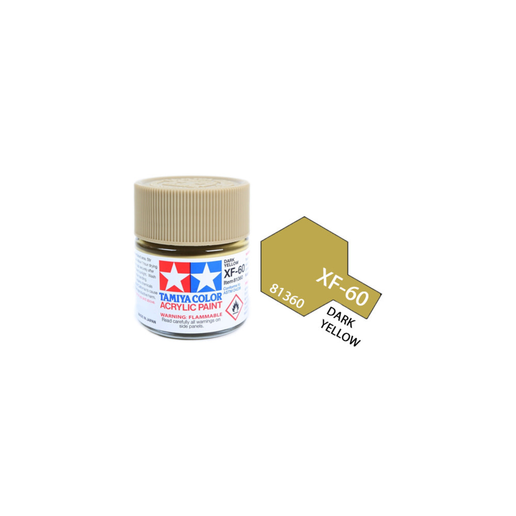 TAMIYA TAMIYA ACRYLIC XF-60 FLAT DARK YELLOW