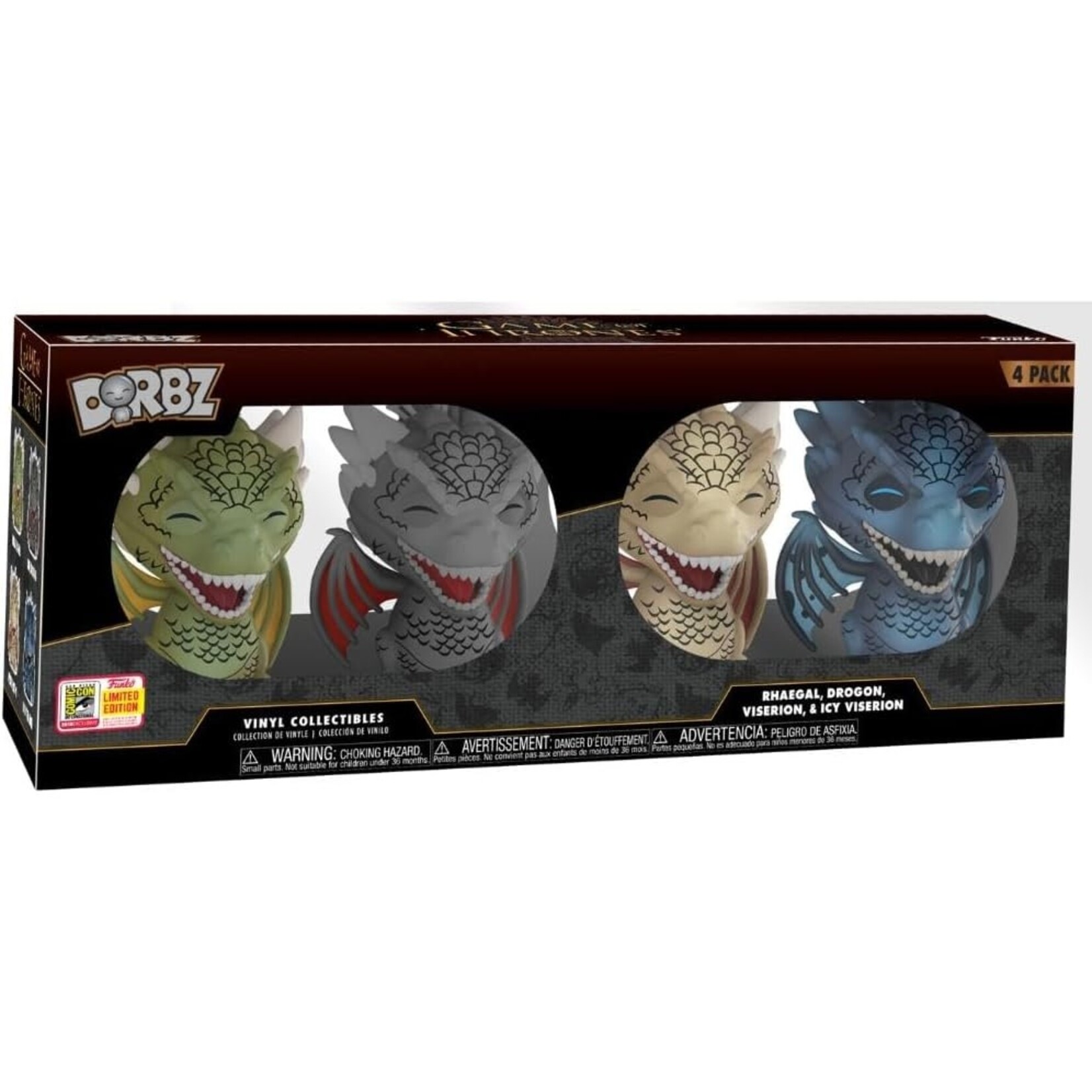 Funko FUNKO DORBZ 4 PACK GOT RHAEGAL, DROGON, VISERION, & ICY VISERION