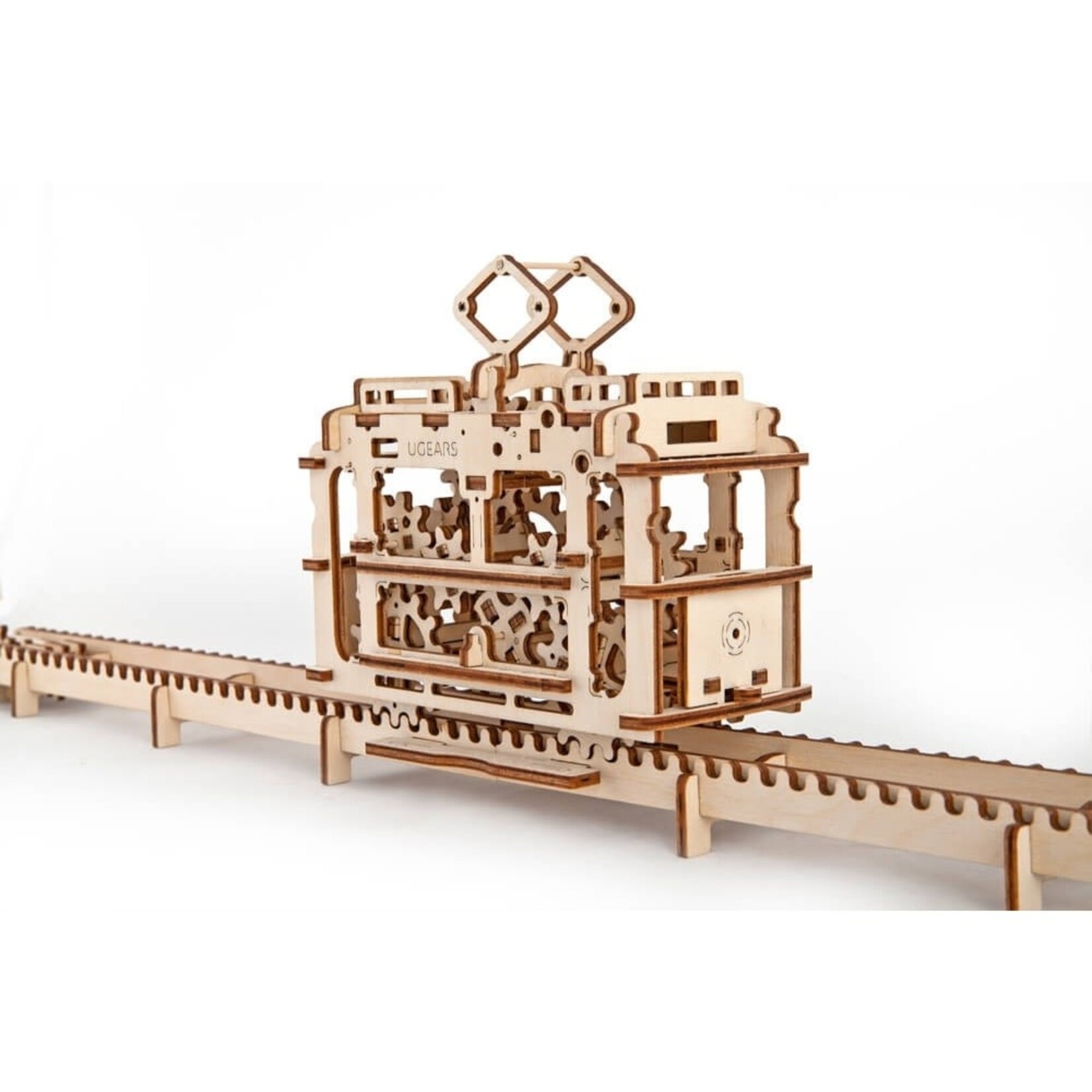 UGEARS UGEARS MECHANICAL MODEL TRAM WITH RAILS