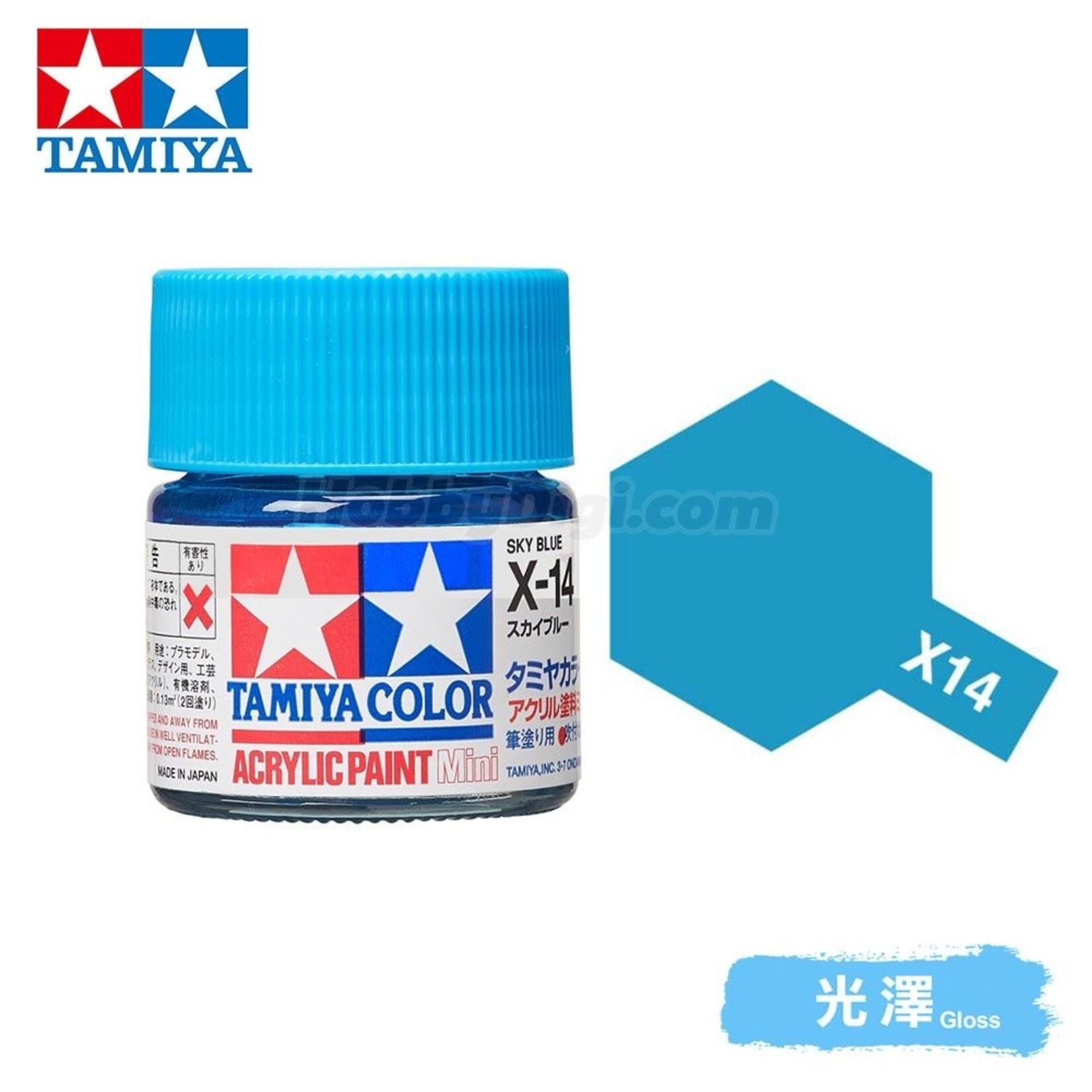 TAMIYA TAMIYA ACRYLIC X-14 GLOSS SKY BLUE