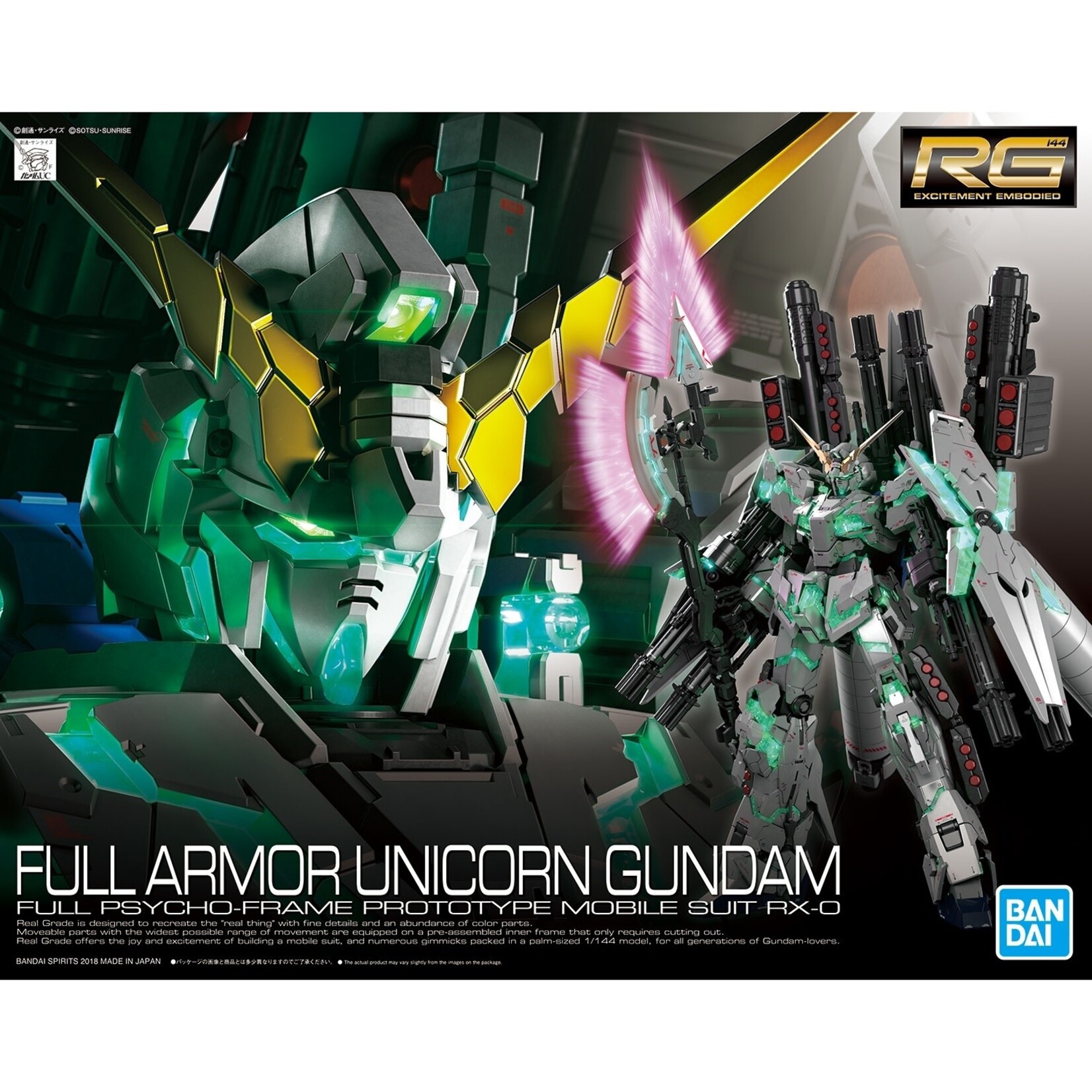 BANDAI RG #30 1/144 GUDNAM UC RX-0 FULL ARMOR UNICORN GUNDAM