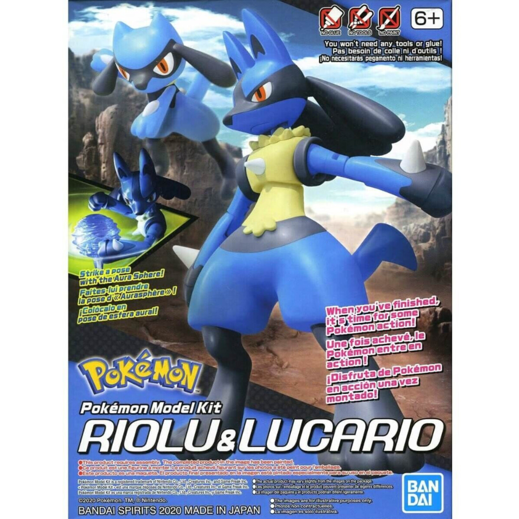 BANDAI POKEMON MODEL KIT RIOLU & LUCARIO