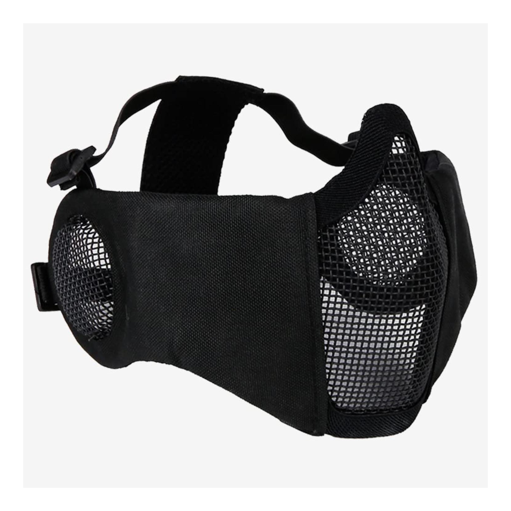 KROUSIS KROUSIS CARBON STEEL HALF MASK W/ UPGRADED EAR PROTECTION BK (KRS-V2EP-BK)