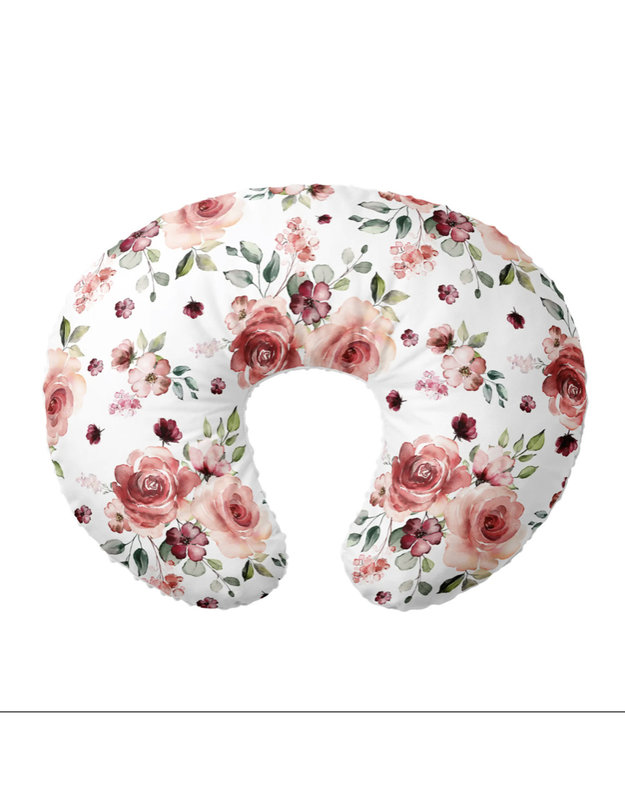 JLIKA Housse de coussin d'allaitement - Minky rose floral