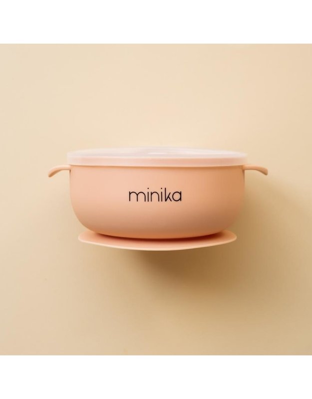 Minika Silicone bowl with lid - Blush