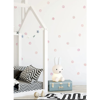 Simple Shapes Watercolor dots wall stickers - Pink coral