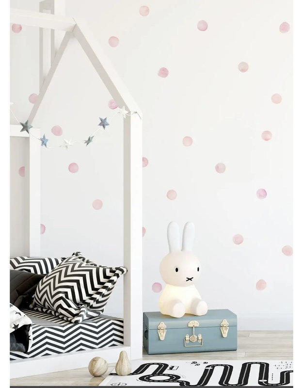 Simple Shapes Watercolor dots wall stickers - Pink coral