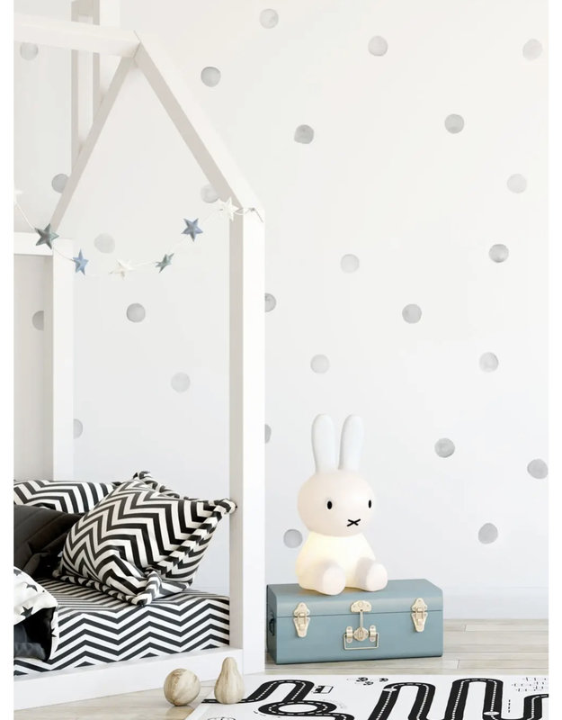 Simple Shapes Watercolor dots wall stickers - Grey