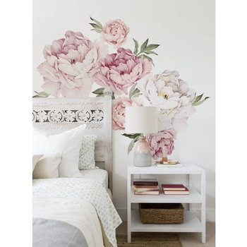 Simple Shapes Peony flowers wall stickers - Mixed pink