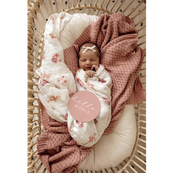 Snuggle Hunny Couverture pour bébé en tricot diamant - Rose