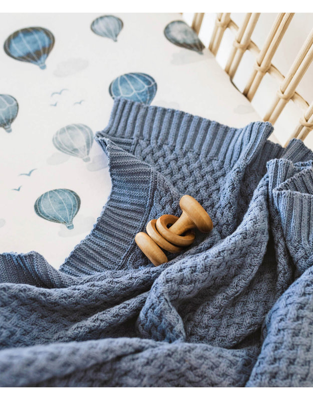 Snuggle Hunny Diamond knit baby blanket - River