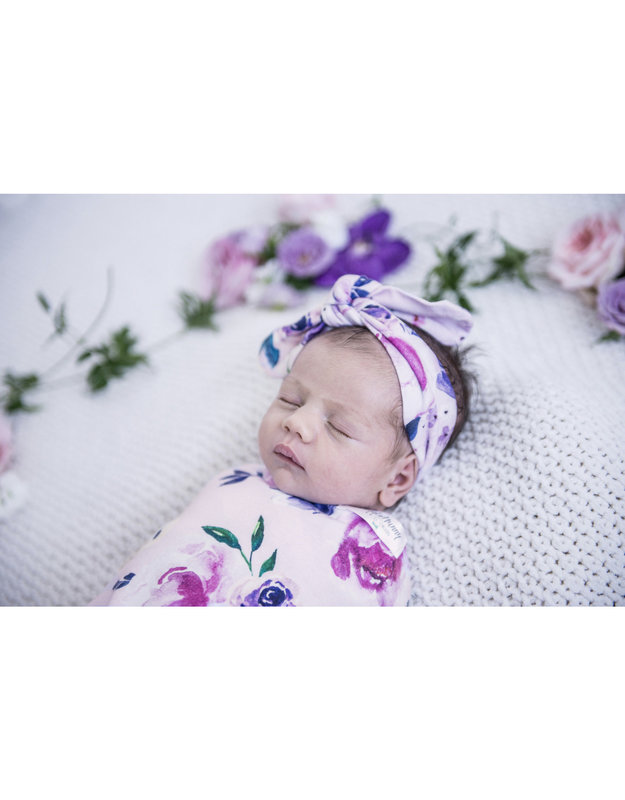 Snuggle Hunny Snuggle Swaddle and Topknot - Floral Kiss