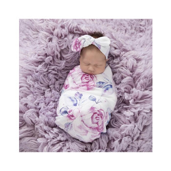 Snuggle Hunny Snuggle Swaddle and Topknot - Lilac Skies