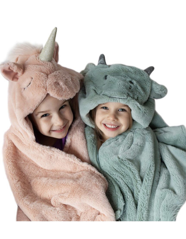 Mon Ami Uliana Plush Unicorn Hooded Blanket