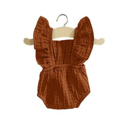 Paola Reina Barboteuse rétro pour poupées - Cognac/minikane