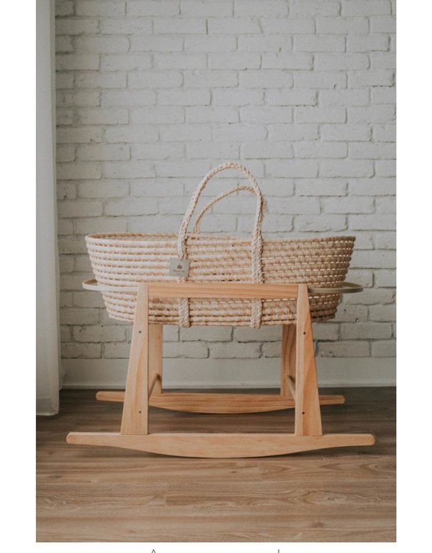 Mustbe Baby Baby Mose Full Set (Wicker basket, mattress, and support)