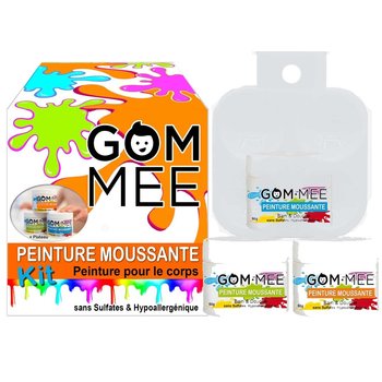 Gom-Mee Boite Cadeau Peinture Moussante Bleu-Vert- Orange (60g X 3 )