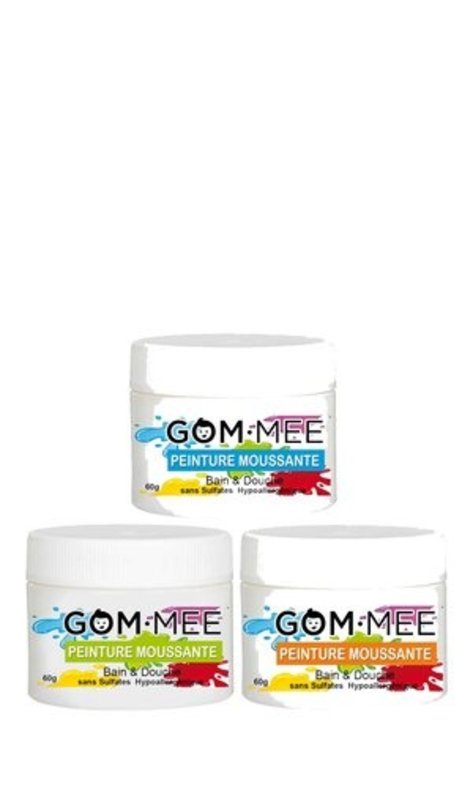 Gom-Mee Boite Cadeau Peinture Moussante Bleu-Vert- Orange (60g X 3 )