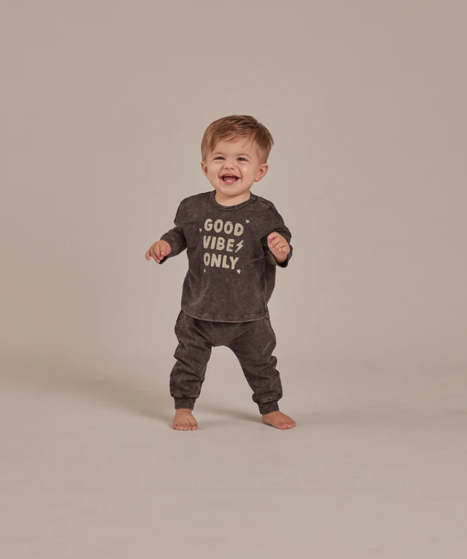 Rylee + Cru Long sleeve tee-shirt + pant set - Black