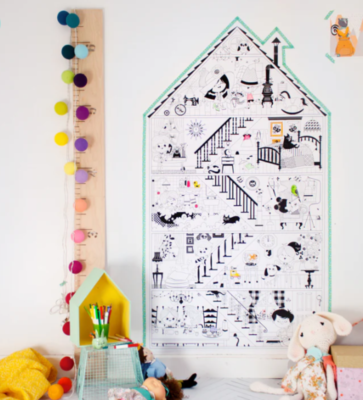 Atelier Rue Tabaga giant coloring poster - the little house