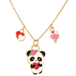Girl Nation Fantasie Necklace, Panda With Heart