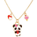 Girl Nation collier de fantaisie - Panda avec coeur