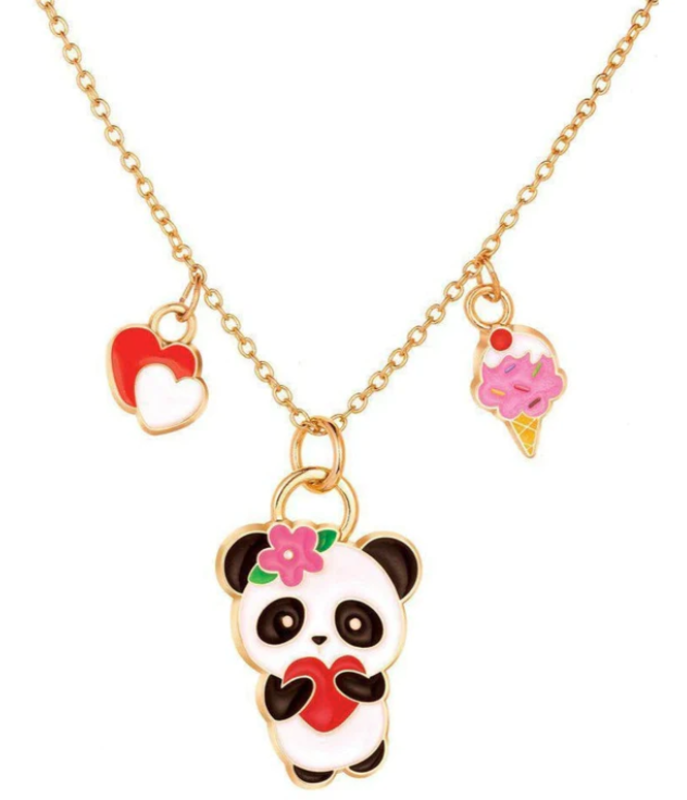Girl Nation collier de fantaisie - Panda avec coeur