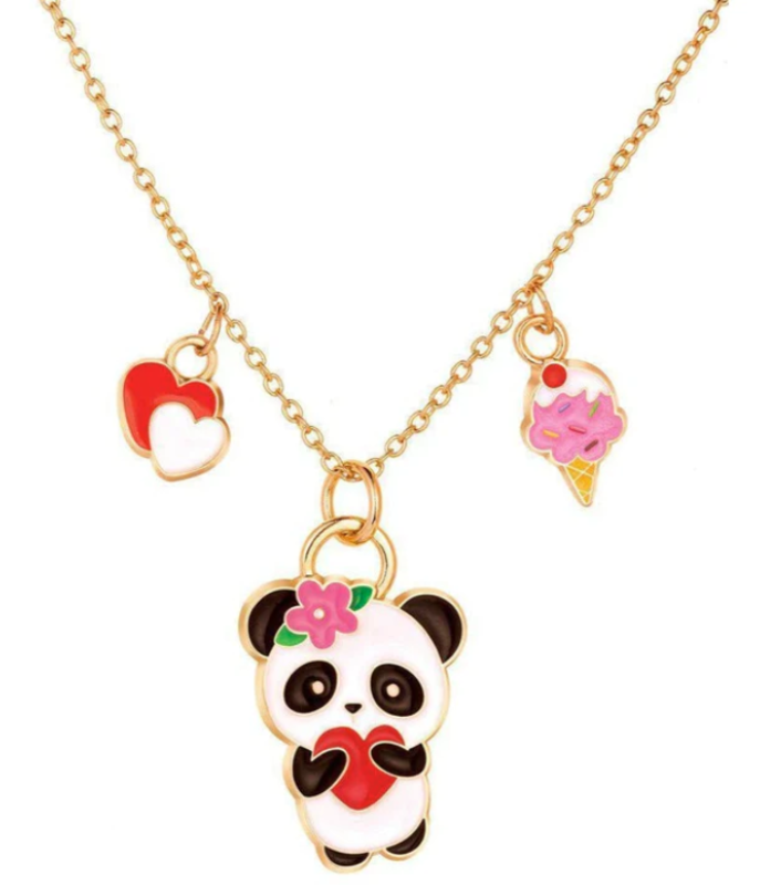 Girl Nation Fantasie Necklace, Panda With Heart