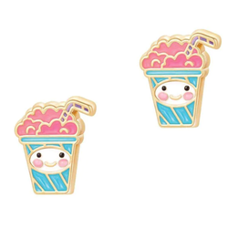 Girl Nation Enamel Earrings, Milkshake