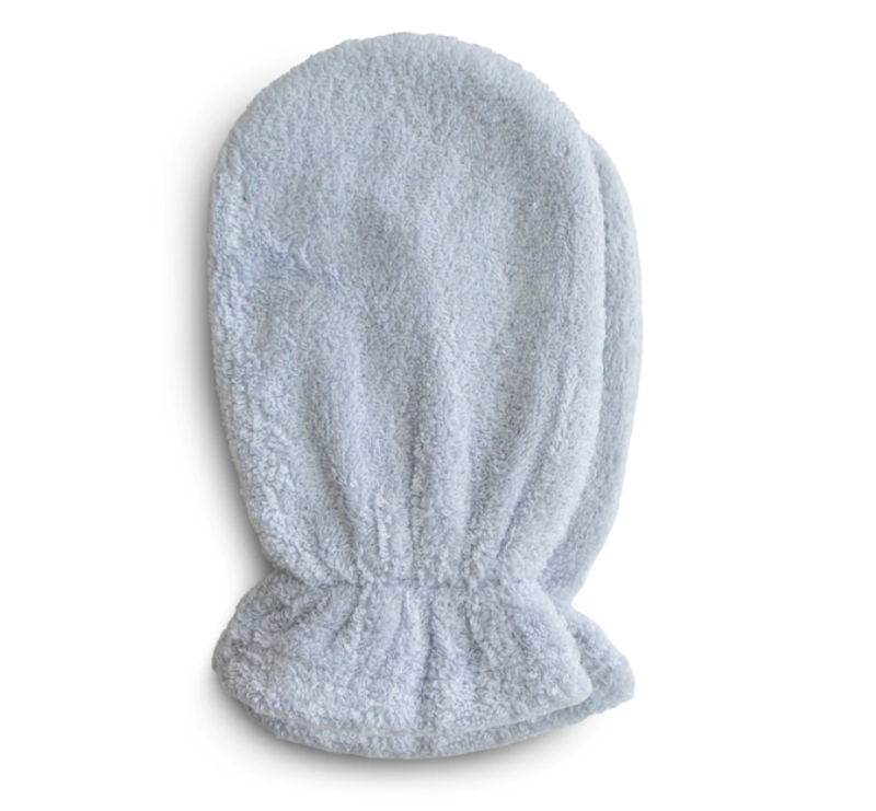 Mushie Pack of 2  bath mitts in organic cotton - Baby Blue