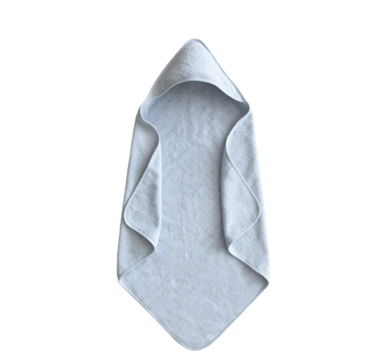 Mushie Hooded Towel in organic cotton - Baby Blue