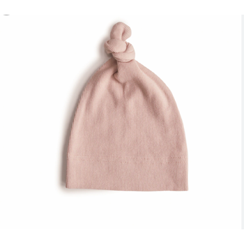 Mushie Chapeau à noeud en coton biologique 0-3 mois- Blush