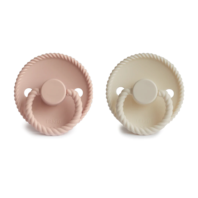 Mushie Set of 2 silicone pacifiers 0-6 months - Blush & Cream