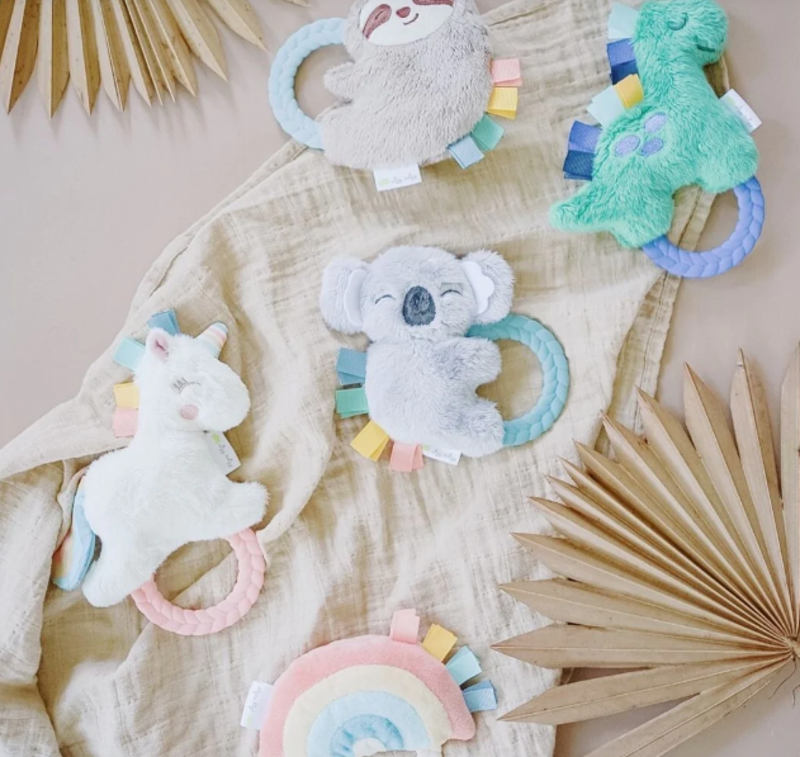 Itzy Ritzy Plush rattle with teething ring - Sloth