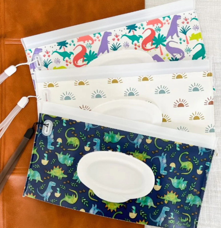 Itzy Ritzy Reusable Wipes Cases - Rain of dinos