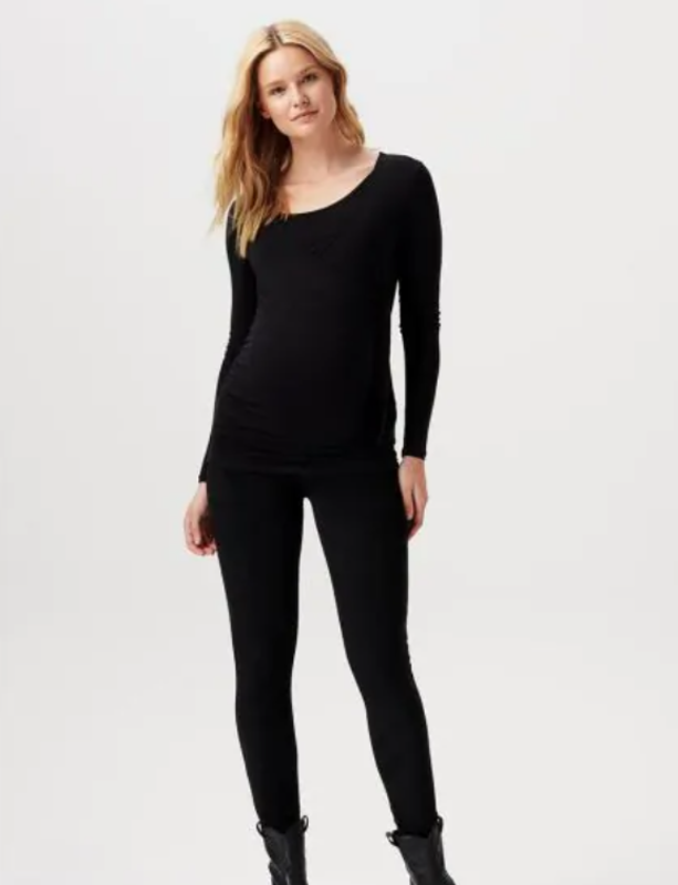 Noppies Odellal Long Sleeve Nursing Shirt-Black